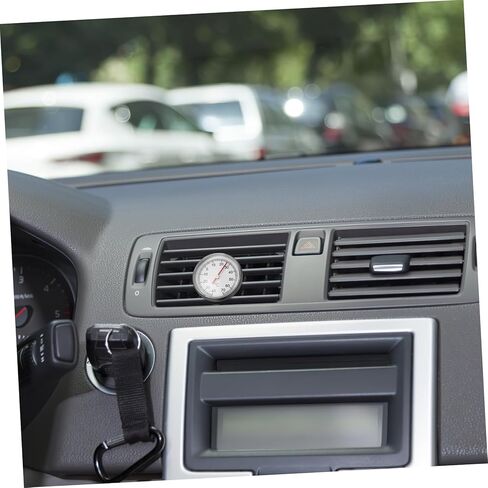Unomor Mechanical Car Thermometer Clock Shape for Interior Decoration Battery Air Conditioner Temperature Gauge Easy Installation Auto Accessory in Red for Vehicle and Home Use in Saudi Arabia