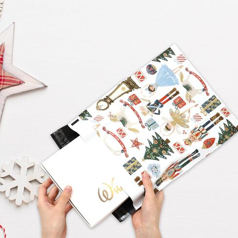 100Pcs Christmas Poly Mailers 10 x 13 Inch Watercolor Pink Nutcracker Packaging Bags Cute Self Sealing Mailing Envelope Bags for Small Business Clothing in Saudi Arabia