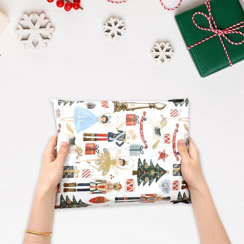 100Pcs Christmas Poly Mailers 10 x 13 Inch Watercolor Pink Nutcracker Packaging Bags Cute Self Sealing Mailing Envelope Bags for Small Business Clothing in Saudi Arabia