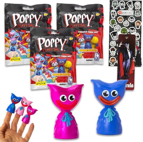 Nintendo Poppy Play Time Blind Bag Party Favors - Bundle with 3 Horror Video Game Mini Toys Plus More | Poppy Playtime Finger Puppets for Kids, Boys, Girls in Saudi Arabia