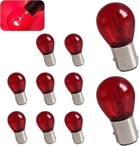 10 قطع 1157 لمبات إضاءة، P21/5W S25 12V 21/5W BAY15D مصابيح إشارة الانعطاف، لمبة إضاءة فرامل عالية ومنخفضة الذيل، مصابيح إشارة هالوجين عالمية (أبيض) in Kuwait
