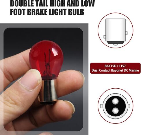 10 قطع 1157 لمبات إضاءة، P21/5W S25 12V 21/5W BAY15D مصابيح إشارة الانعطاف، لمبة إضاءة فرامل عالية ومنخفضة الذيل، مصابيح إشارة هالوجين عالمية (أبيض) in Kuwait