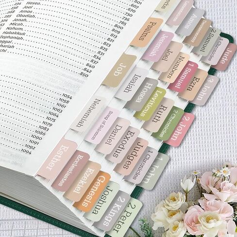 Bible Tabs,75 Tabs,Boho Theme,Laminated Bible Tabs for Women and Men,Easy to Read and Apply,Bible Tabs for Study Bible,Bible Index Tabs,Bible Book Tabs in Saudi Arabia