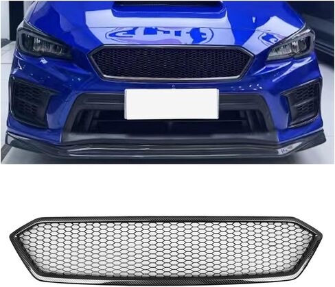 المصد الأمامي للسيارة الشبكة العلوية لسوبارو امبريزا WRX STI 2018-2021 مظهر أسود لامع من ألياف الكربون الأسود in Saudi Arabia
