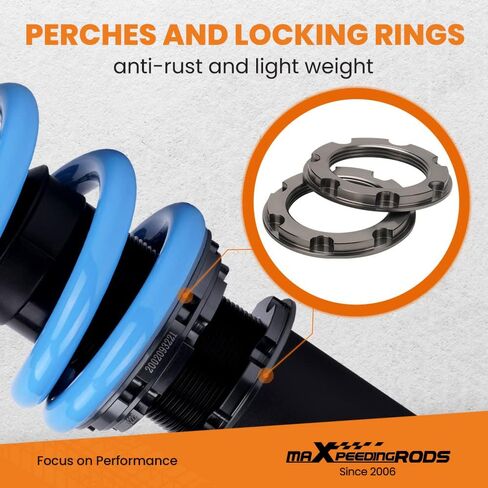 maxpeedingrods Coilovers لـ Lexus IS250/IS350 RWD 2006-2013، لـ Lexus GS300/GS350 2008-2014، طقم تعليق كويلوفيرز قابل للتعديل من 24 مستوى، مجموعات خفض قابلة للتعديل للارتفاع باللون الأزرق in Kuwait