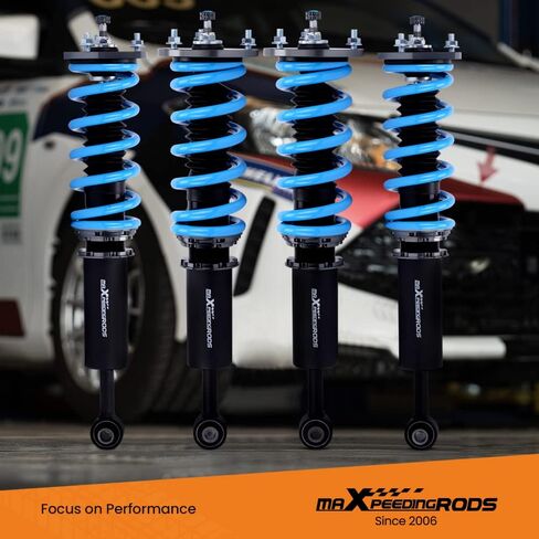 maxpeedingrods Coilovers لـ Lexus IS250/IS350 RWD 2006-2013، لـ Lexus GS300/GS350 2008-2014، طقم تعليق كويلوفيرز قابل للتعديل من 24 مستوى، مجموعات خفض قابلة للتعديل للارتفاع باللون الأزرق in Kuwait