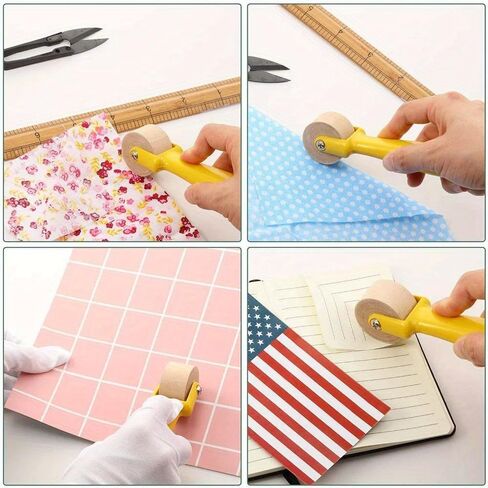 Quilting Seam Roller Sewing Seam Roller Wallpaper with Easy to Grip Handle for Quilting Sewing Print Ink Home Decoration (Wooden) in Saudi Arabia
