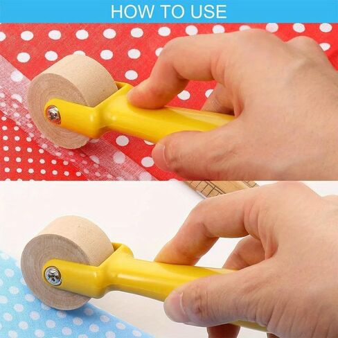 Quilting Seam Roller Sewing Seam Roller Wallpaper with Easy to Grip Handle for Quilting Sewing Print Ink Home Decoration (Wooden) in Saudi Arabia