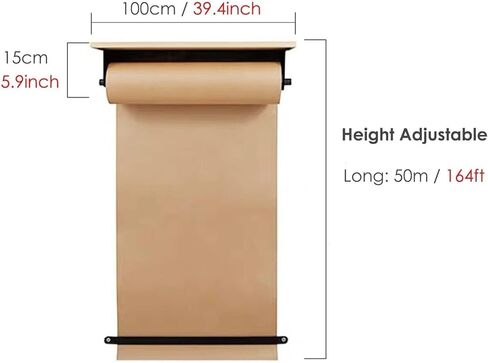 LNNW Kraft Paper Dispenser Wall Mounted Kraft Paper Dispenser & Cutter - Kitchen/Cafe/Store/Children's Room, Wall Art Decorative Message Boards for Wall(40cm/15.7inch Wide) in Saudi Arabia