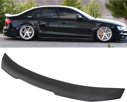 Rear Trunk Spoiler Wing Compatible for 2017-2024 Audi A4 S4 B9 Sedan Models High Kick Duckbill Glossy Black Style in Saudi Arabia