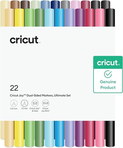 Cricut® Dual-Sided Markers, Ultimate Marker Set (22 ct) - 1.0mm Marker Tip + 0.4mm Fine Point Pen Tip - For use with Maker, Explore, & Venture Machines in Saudi Arabia