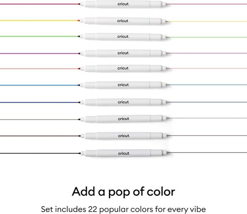 Cricut® Dual-Sided Markers, Ultimate Marker Set (22 ct) - 1.0mm Marker Tip + 0.4mm Fine Point Pen Tip - For use with Maker, Explore, & Venture Machines in Saudi Arabia