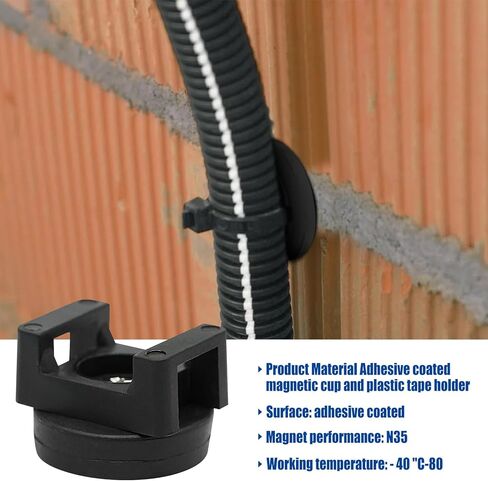 20Pcs Strong Magnetic Cable Zip Tie Base, Multipurpose Cable Ties Mount Wire Clips Management Base,Heavy Duty Wire Cable Holder for Electrical Cable Wire Organization (43mm Vertical Tension 8.5kg) in Kuwait