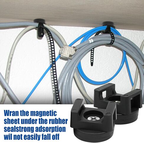 20Pcs Strong Magnetic Cable Zip Tie Base, Multipurpose Cable Ties Mount Wire Clips Management Base,Heavy Duty Wire Cable Holder for Electrical Cable Wire Organization (43mm Vertical Tension 8.5kg) in Kuwait