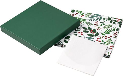 WRAPAHOLIC 9" Christmas Gift Box with Lid - Blue Reindeer and Christmas Tree Design Gift Box and 2 Pcs Tissue Paper for Christmas, Holiday, Party, Gift Giving and More in Kuwait