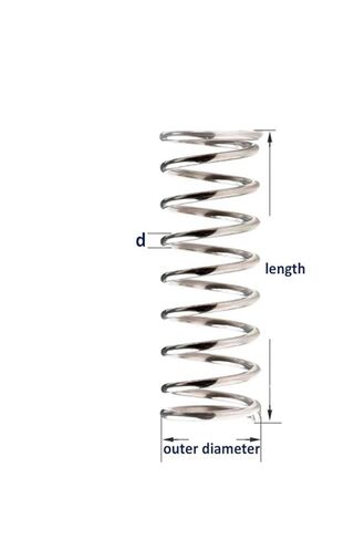 Cgshop-Compressed Spring 1mm Wire Diameter 304 Stainless Steel Compression Springs Y-Type Rotor Return Spring, Good Elasticity and More Durable(35mm (10Pcs),18mm) in Kuwait