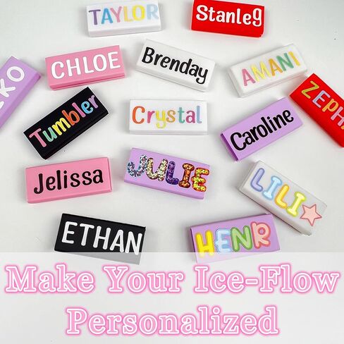 Personalized Blank Name Plates for Stanley Tumbler Handle, Name Tag for 20 30 40 64 Oz IceFlow Flip Straw Cup, Ideal Water Bottle ID Accessories（2PCS, White） in Saudi Arabia