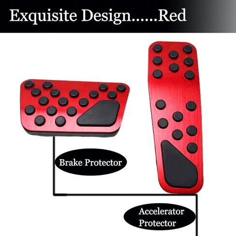 Aluminum Alloy Pedal Cover For Dodge 2009-2023 Charger Challenger Chrysler 300 300c No Drilling Aluminum Brake and Accelerator Pedal Covers~Red in Kuwait