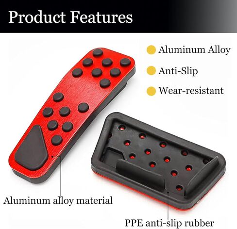 Aluminum Alloy Pedal Cover For Dodge 2009-2023 Charger Challenger Chrysler 300 300c No Drilling Aluminum Brake and Accelerator Pedal Covers~Red in Kuwait