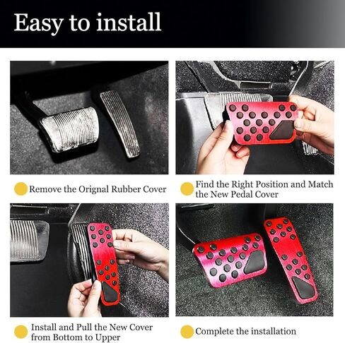 Aluminum Alloy Pedal Cover For Dodge 2009-2023 Charger Challenger Chrysler 300 300c No Drilling Aluminum Brake and Accelerator Pedal Covers~Red in Kuwait