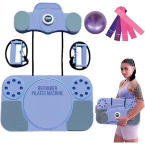 Pilates Reformer Machine Portable with Resistance Bands Pilates Bar Ball for Home Workout Soft Grip Handles Smart Timer Non Slip Board for Women Abs Glutes Fitness Toning Full Body Exercise Tool in Saudi Arabia