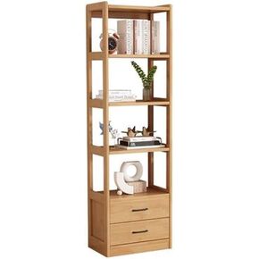 Bookshelf Nordic Living Room Solid Wood Bookshelf Rack Simple Floor Storage Rack Display Cabinet Bookshelves and Bookcases(B,S:52CM*35CM*185CM) in Saudi Arabia