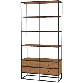 Bookshelf Simple Floor-Standing Storage Cabinet with Drawers, Living Room Wall-Mounted Multi-Layer Solid Wood Bookshelf Bookshelves and Bookcases in Saudi Arabia