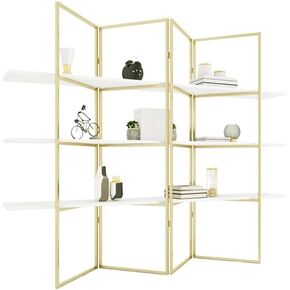 Bookshelf Living Room Floor Gold Partition Shelf Office Simple and Stylish Bookshelf Bookshelves and Bookcases in Saudi Arabia