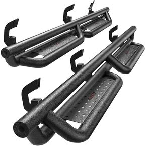 OEDRO 6 Inch Running Boards Compatible with 2019-2024 Chevy Silverado/GMC Sierra 1500 Double Cab; 2020-2024 Silverado/Sierra 2500HD 3500HD, Bolt-on Side Steps Steel Nerf Bar, Two Stairs Design in Saudi Arabia