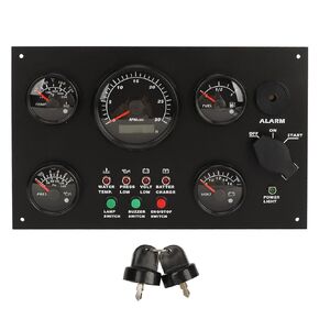 Keenso Water Oil Temperature Gauge Set, 5 Gauges Panel with Alarm Function for Yachts RVs Trucks Ships, Fits 12V Working Vehicles in Saudi Arabia