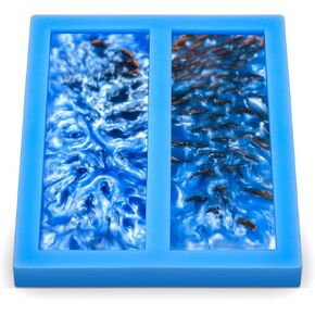 Tessco 1 Piece Double Cavity Silicone Knife Scale Mold Casting Resin Knife Mold for Bottle Stopper DIY Craft Making Supplies, 0.4 x 2 x 6 Inches, Blue in Kuwait