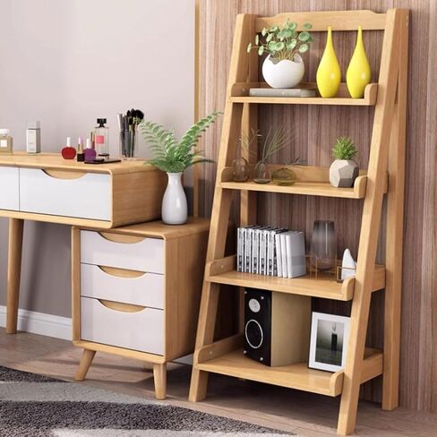 Bookshelf Nordic Simple Solid Wood Trapezoidal Multi-Layer Storage Bookshelf Bedroom Small Storage Rack Bookshelves and Bookcases in Saudi Arabia