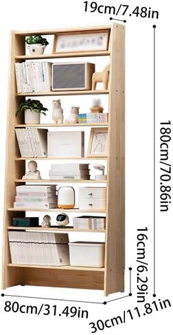 Bookshelf Simple Lattice Bookcase with Doors Modern Solid Wood Storage Cabinet Storage Bookshelf Bookshelves and Bookcases in Saudi Arabia