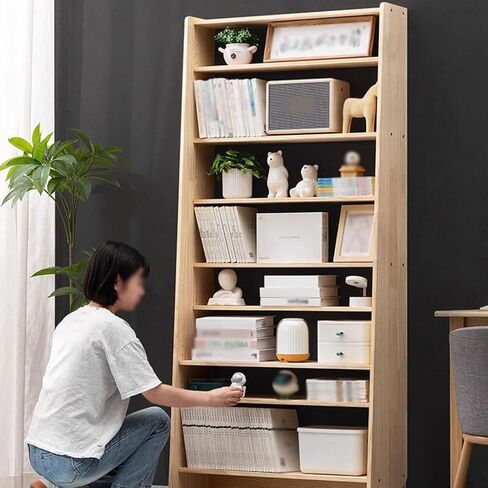 Bookshelf Simple Lattice Bookcase with Doors Modern Solid Wood Storage Cabinet Storage Bookshelf Bookshelves and Bookcases in Saudi Arabia
