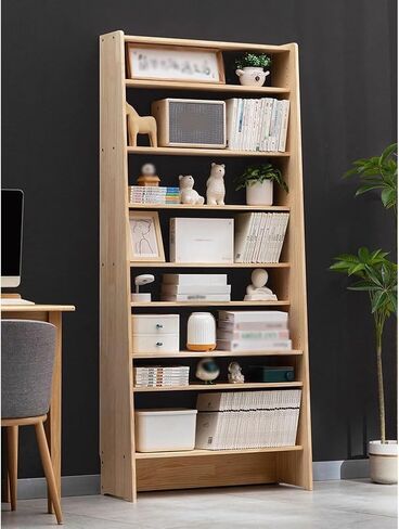 Bookshelf Simple Lattice Bookcase with Doors Modern Solid Wood Storage Cabinet Storage Bookshelf Bookshelves and Bookcases in Saudi Arabia
