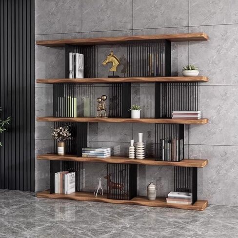 Bookshelf Living Room Office Floor Bookshelf Nordic Floor Solid Wood Storage Rack Bookshelves and Bookcases(B:180CM*35CM*200CM) in Saudi Arabia