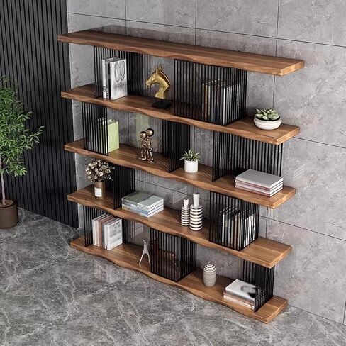 Bookshelf Living Room Office Floor Bookshelf Nordic Floor Solid Wood Storage Rack Bookshelves and Bookcases(B:180CM*35CM*200CM) in Saudi Arabia