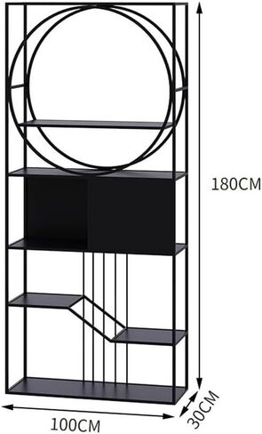 Bookshelf Home Simple Vertical Iron Bookshelf Living Room Multi-Layer Floor Rack Bookshelves and Bookcases(B) in Saudi Arabia