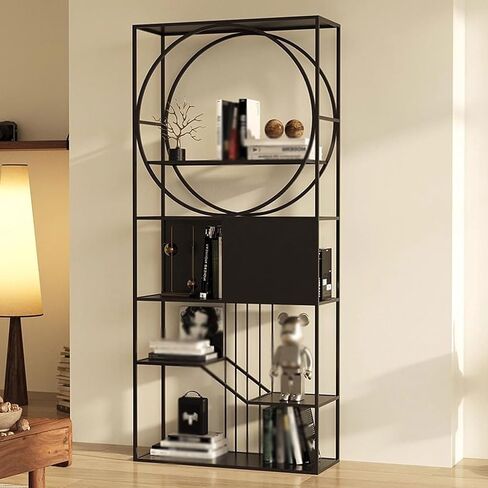 Bookshelf Home Simple Vertical Iron Bookshelf Living Room Multi-Layer Floor Rack Bookshelves and Bookcases(B) in Saudi Arabia