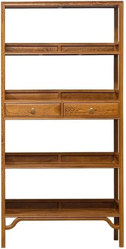 Bookshelf Chinese Style Floor-Standing Wenge Bookshelf Home Solid Wood Display Rack Porch Shelf Bookshelves and Bookcases in Saudi Arabia