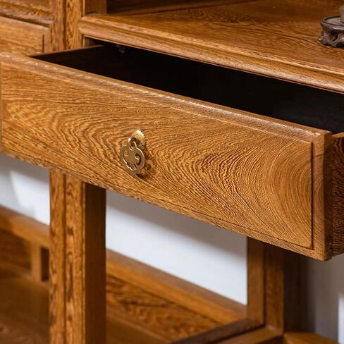 Bookshelf Chinese Style Floor-Standing Wenge Bookshelf Home Solid Wood Display Rack Porch Shelf Bookshelves and Bookcases in Saudi Arabia