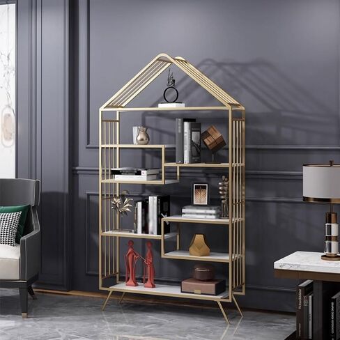 Bookshelf Creative Iron Rack Living Room Entrance Storage Bookshelf Floor Display Rack Bookshelves and Bookcases in Saudi Arabia