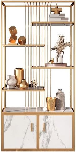 Bookshelf Home Simple Iron Bookshelf Living Room Floor Storage Shelf Metal Display Cabinet Bookshelves and Bookcases(A:100CM*30CM*200CM) in Saudi Arabia