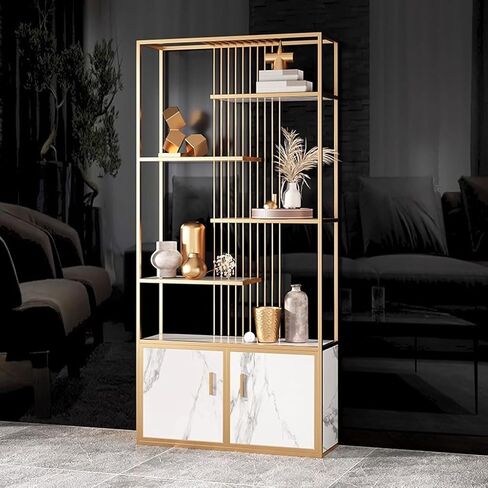 Bookshelf Home Simple Iron Bookshelf Living Room Floor Storage Shelf Metal Display Cabinet Bookshelves and Bookcases(A:100CM*30CM*200CM) in Saudi Arabia