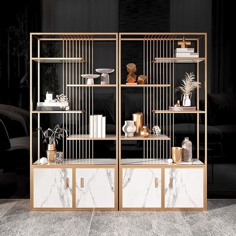 Bookshelf Home Simple Iron Bookshelf Living Room Floor Storage Shelf Metal Display Cabinet Bookshelves and Bookcases(A:100CM*30CM*200CM) in Saudi Arabia