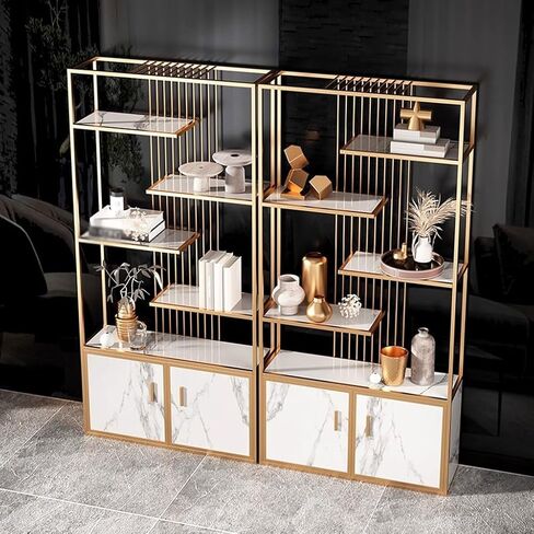 Bookshelf Home Simple Iron Bookshelf Living Room Floor Storage Shelf Metal Display Cabinet Bookshelves and Bookcases(A:100CM*30CM*200CM) in Saudi Arabia