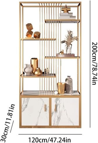 Bookshelf Home Simple Iron Bookshelf Living Room Floor Storage Shelf Metal Display Cabinet Bookshelves and Bookcases(A:100CM*30CM*200CM) in Saudi Arabia
