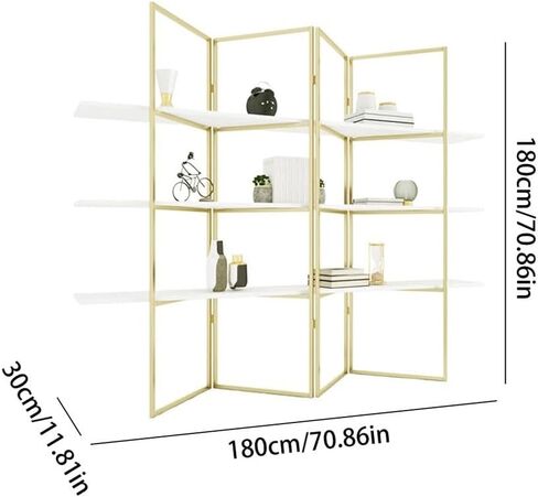 Bookshelf Living Room Floor Gold Partition Shelf Office Simple and Stylish Bookshelf Bookshelves and Bookcases in Saudi Arabia