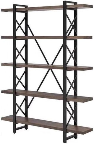 Bookshelf Retro Floor-Standing Bookshelf Living Room Wrought Iron Storage Rack Modern Shelf Bookshelves and Bookcases(B:150CM*30CM*180CM) in Saudi Arabia