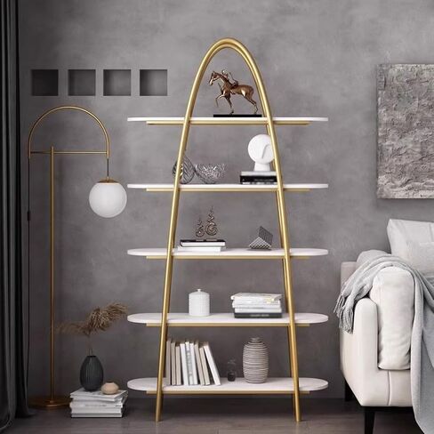 Bookshelf Creative Multi-Layer Iron Shelf Study Simple Display Rack Floor Bookshelf Bookshelves and Bookcases(A:100CM*30CM*154CM) in Saudi Arabia